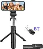 Phagqu Black Extendable Bluetooth Selfie Stick Tripod