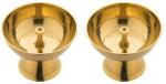 T-KA108 Brass Akhand Diya for Pooja and Diwali Decoration Set of 2 Brass (Pack of 2) Table Diya Set  (Height: 2.3 inch)