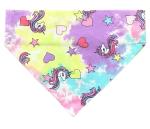 For The Fur Kids Dog Bandana: Unicorn Slip On Bandana for Pets (Multi-Coloured)