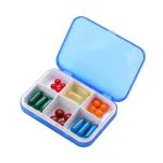 Kruvad Medicine Pill Organizer Vitamin Tablets Box Transparent Pill Boxes Vitamins & Medication Travel Pill Case Daily Vitamin Case for Pocket or Purse Cute Small Daily Pill Box
