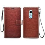 JOBINKA Lenovo K6 Power Vintage Leather flip Case Cover| Inside TPU with Card Pockets Wallet Stand Magnetic Closure 360 Degree Complete Protection Vintage Flip Cover for Lenovo K6 Power - Brown