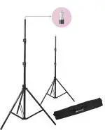 Sonia LS-250 9 feet Umbrella Flash Portable Foldable Combo Light Stand for Photography Set of 2 with Carry Bag Case for tiktok Video Photo Studio Shooting (Black)