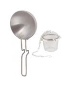 Urban Buy Aluminium Tadka Pan With Stainless Steel Green Tea Filter and Multicolour, Pack of 2