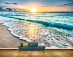 Beibehang BEIZ2143 Sunrise Sea Clouds Beach Nature Sunset Water HD 3D Wallpaper for Bedroom, Hall[4 ft x 3 ft] / [122 cm x 91 cm]