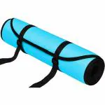Panchtatava Certified Yoga Mat For Exercise with Belt & Yoga Mat Cover_Stylish Classic Sky Blue Base with Black Border-(7mm Thick)