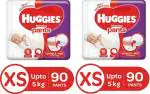 Huggies Wonder Pants Baby Diapers XS 90 Pieces| Pack of 2