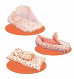 SafeChamp Lite Air Baby 4 Piece - Bedding Set With Pillow And 2 Bolsters And Sleeping Bag And Bedding Set Combo (Pack - 3) (Pink)