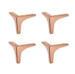 Fascination Rose Gold Metal T Shape Sofa Leg, 4 Inch (Set Of 4)