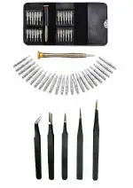 PERFECT TECH 25 in-1Magnetic Precision Screwdriver & 5 pcs Anti-Magnetic Tweezer Tools Kit Set | Multi Pocket Repair Tool Kit Set | Heavy Repair Kit with Portable design| Mobiles | Laptops | Electronics