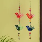 Priscilla Handicraft and Durable Multicolor Wood Birds Wall Hanging (Pack of 2)