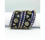 Aashirwad Traders Handmade Multicolor Plastic and Silk Thread Kundan Bangle (Women) - 2.8 (set of 6)