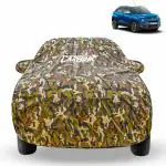 CARBINIC Car Cover for Tata Punch 2021 Waterproof (Tested) And Dustproof Custom Fit  UV Heat Resistant Outdoor Protection  With Triple Stitched Fully Elastic Surface| Jungle With Pockets