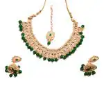 Glamaa Copper american daimond chocker neckless set