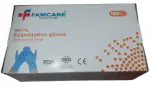 Fam Care Blue And White Disposable Powdered Free Nitrile Examination Gloves Multipurpose Pack of 100 Pieces| Size -( M)