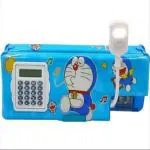 CASSAVA Doraemon Pencil Box with Integrated Lamp, Calculator and Sharpeners Doraemon Art Plastic Pencil Box (Set of 1, Blue)