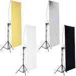 VTS Photo Studio Lighting Reflector/Arm (Gold/Black,Silver/White Reflector Panel)