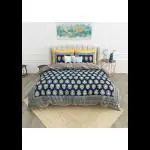BLACK BEAUTY PURE COTTON KING SIZE JAIPURI PRINTED BEDSHEET WITH PILLOW COVERS