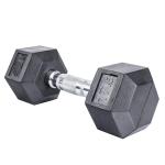 Body Maxx Rubber Hex Dumbbells 17.5 Kg Pair, Dumbbell Set 17.5Kg, Coated With Grip Home Gym Fitness (Set Of 2)