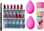 BINGEABLE Kajal With Super Matte Lipsticks And 2 Sponge Rose Water - 120 Ml (Set Of 4)