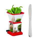 First Front Stainless Steel Chilly Cutter Cutter With Stainless Steel Cheese Butter Knife and (Multicolour, Pack of 2)