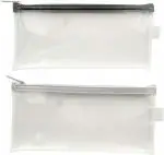 Shining Zon Transparent Pencil Pouch for Girls & Boys, Clear Stationary Organizer for Kids, See Through Art Supplies Utility Storage Bag with Zipper for School, Birthday Gift (Pack of 6)