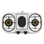 BlowHot Onyx 2 Burner Manual Ignition Gas Stove | Cooktop | Stainless Steel Body | Heavy Tornado Brass Burners | ISI Certified | Heavy Vessel Support | 2 year Warranty on Burner and Gas Valves