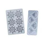 Konfiz Multicolor Silicone Garnishing Chocolate Mould For Cake Decoration (Pack Of 2)