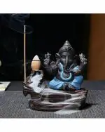 Miss Peach - Multicolor Handicrafted Smoke Ganesha Water Fountain Backflow Incense Burner With 10 Smoke Backflow Incense Cone In Incense Sticks For Home Smoke Ganesh In Religious Idols , Diwali Gift, Best Gift for Diwali Decor, Diwali Decoration