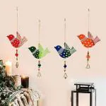 Priscilla Handicraft Decorated with Birds Main Door Garden Wall Hanging Office Cafe Festival Decorative Wall Decor (Length: 11 inches, Variety of Colour) for The Beautiful Home. (Pack of 04)