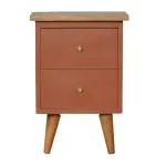 ARTISAN FURNITURE Brick Red Hand Painted Bedside 35x30x50 cm.