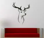 Lanstick Black Solo Deer With Honk Self Adhesive Wall Sticker 75 cm