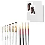 KAMAL Acid Free Multicolor Canvas Board and Brushes