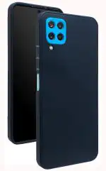 Cooldeal Blue Silicone Back Cover Case With Tactile Button Cushions For Samsung Galaxy M12, Samsung Galaxy A12