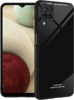 Aviaaz Samsung Galaxy F22 Crystal Premium Luxury Black Glass Back Cover