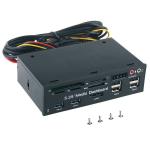 Microware Multifunction Dashboard Media Front Panel With Esata, Usb 2.0 or Usb 3.0 Hub, Microphone Adapter for Laptop, Desktop