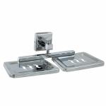 eonic Stainless Steel Double Soap Holder for Bathroom, Soap Stand for Wash Basin, Soap Dish Holder Wall Mounted,Bathroom Accessories (Chrome)