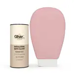 GHAR SOAPS Exfoliating Gloves For Body | Scrub Gloves For Dead Skin Pack of 1 (Pink)