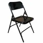 Streetup India Foldable Iron Chair with Iron Seat for Home & Kitchen/Sturdy/Balcony/Restaurant Chair Black