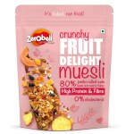 Zerobeli Crunchy Fruit & Nut Delight Muesli, 425 g| with 80% Wholegrains+ Seeds+ Nuts and Fruits|