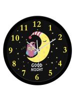 WENS Multicolor Plastic Good Night Non-Ticking Battery Operated Kids Wall Clock 29 cm x 29 cm