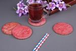 Vatsin Premium Resin Round Coasters Tea, Coffee Coasters for Home & Dining Table, Office, Table Accessories, for Gifting (Set of 4, Pinkish Red)