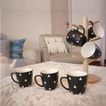STALLION BARWARE Designer Tea Cups - Set of 6 - The Black & White Collection