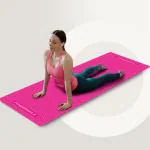 PowerMax Fitness 6mm Thick Premium Exercise Pink Color Yoga Mat, Ultra-Dense Cushioning for Support