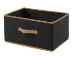 Kuber Industries Multipurposes Rectangular Flodable Black Non Woven Cloths Storage Box