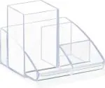 Omega Pen/Pencil Holder - Platinum Clear Pack of 2