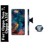 Mobi Elite Abstract Wallpaper Printed Hard Back Cover Case with Mobile Holder, Pop holder, Pop socket for Oppo Neo 7, Oppo A33f