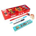 Parteet Multicolor Password Protected Pencil Box, Gel Pen, Lead Pencil, Ice Cream Eraser, Folding Scale (Pack Of 5)