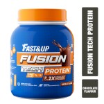 Fast&Up Fusion Tech Protein | Clinically Tested for 2X Faster Absorption | Faster Sustained Absorption Formula (FSA) | 24g Protein | 10g EAA & 5g BCAA | (27 Servings, Rich Chocolate Flavour)