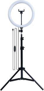 Webilla 10 Inch Stretchable Makeup Selfie Led Ring Light With Tripod Stand Ring Flash (White)
