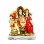 DECOR CULTURE Pure Marble Shiv Ji Parivaar With Mata Parvati, Bal Ganesha And Kartik Ji Murti for Pooja Home Temple Idol (Size :17 x 14 x8 Cms) - Multi.